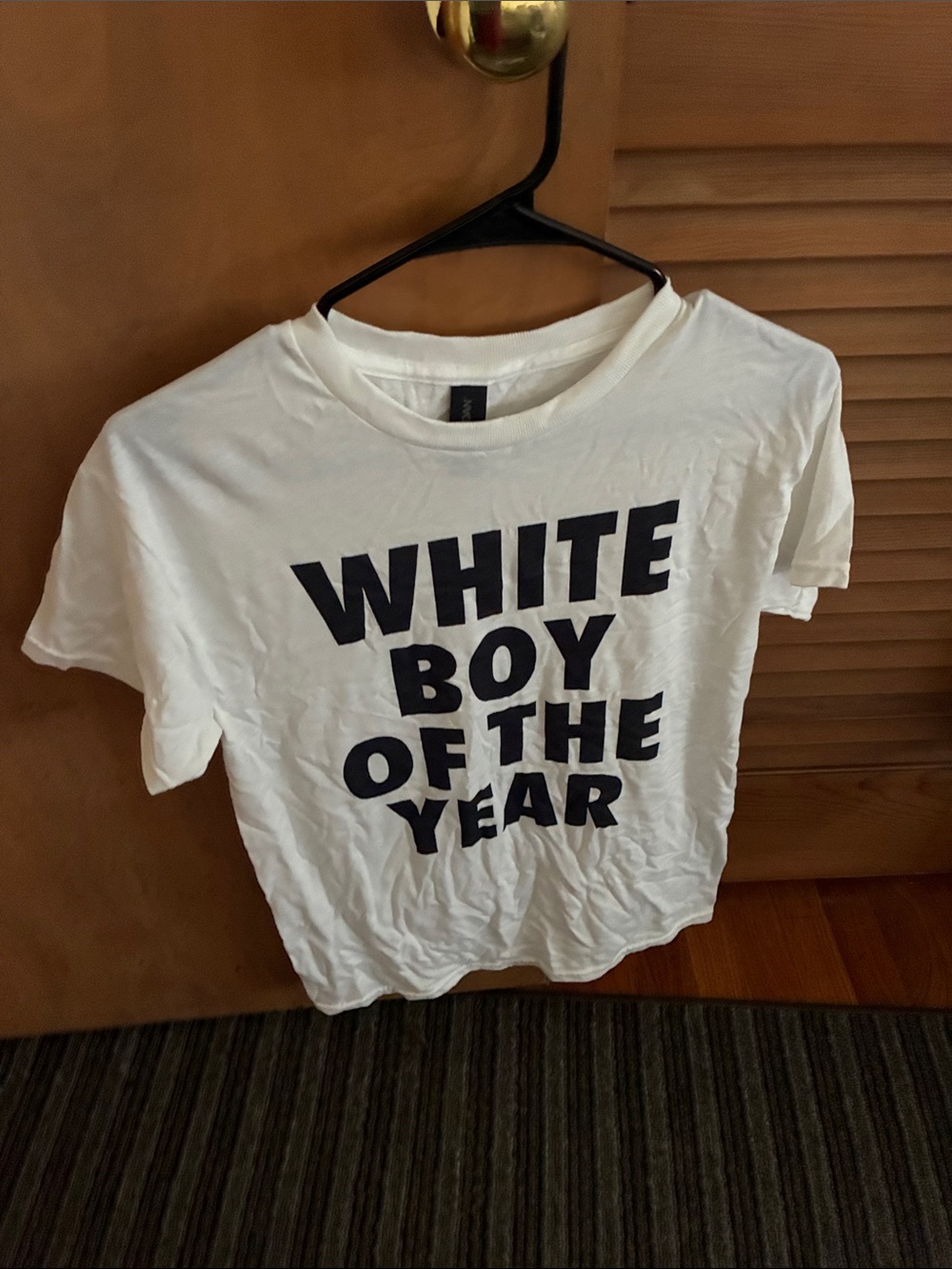 Gildan White Tee with Black Bold Text - Kids Short Sleeve
